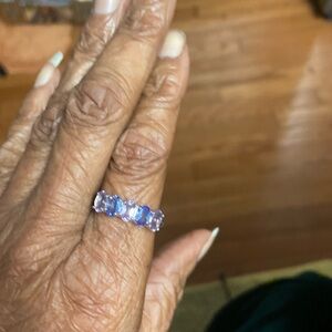 Genuine Tanzanite & Amythest Ring